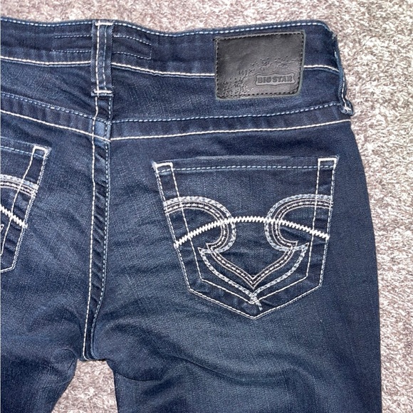 BIG STAR Casey K Slim Boot Low Rise Fit Sz 27R Dark Denim Blue Jeans - Picture 7 of 8